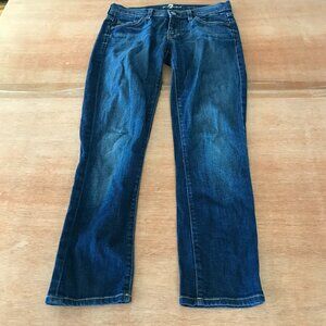 7 for all Mankind Roxanne Jeans Women 26 Blue Mid Rise Dark Rise Stretch